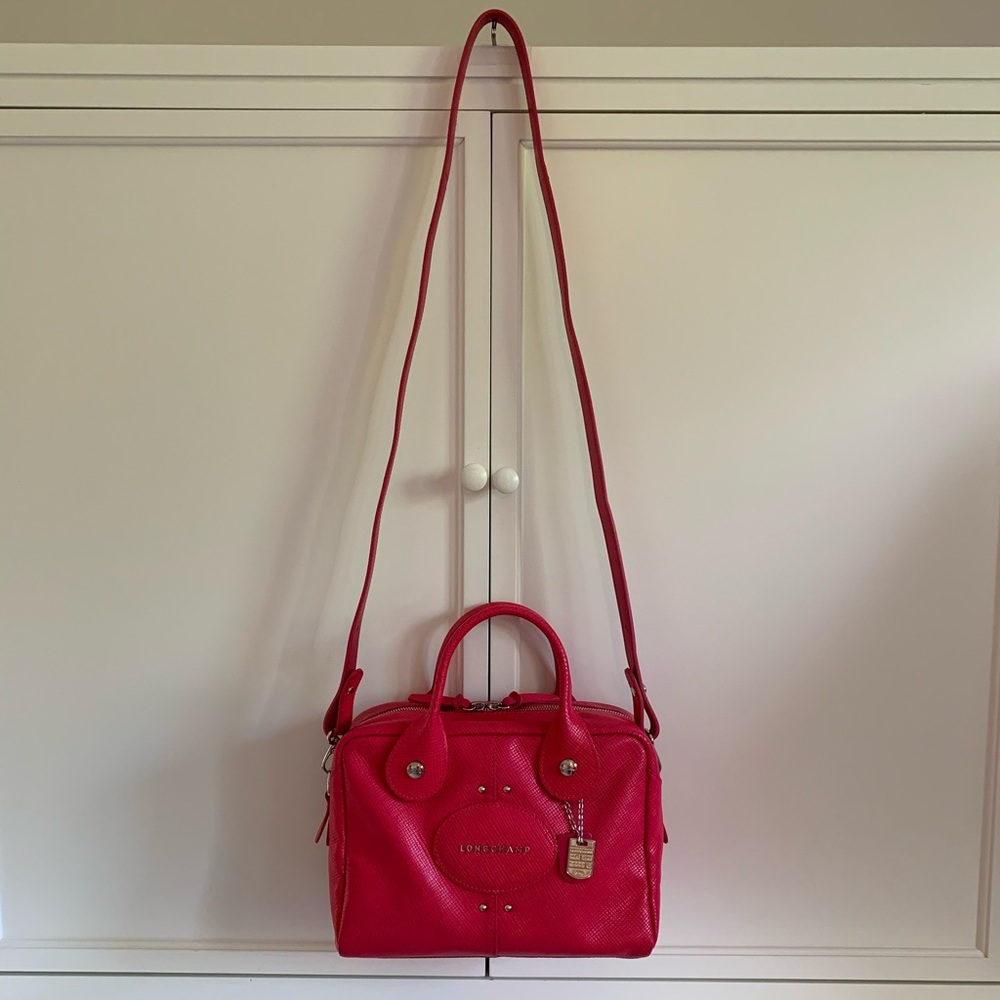 Longchamp Quadri pink leather satchel $535